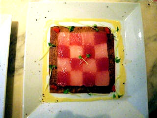 Japanese style chequer board tuna